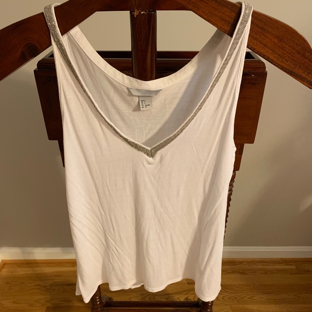 H&M short sleeve beaded top